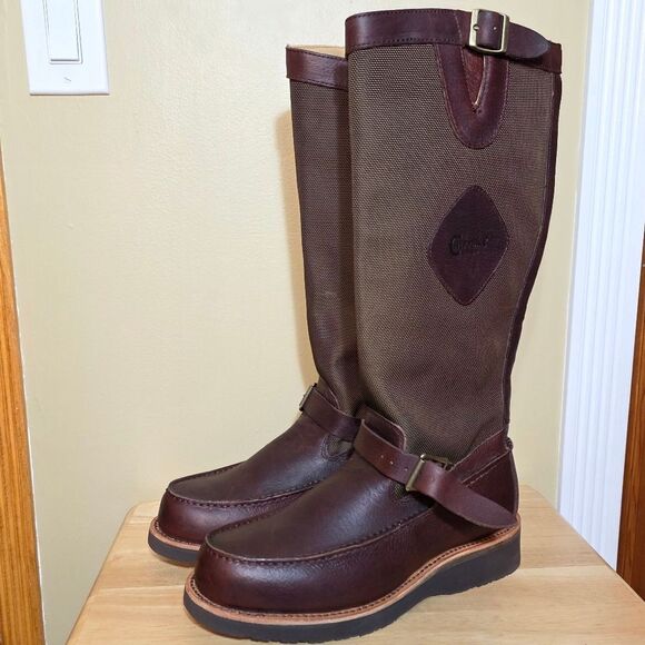 Chippewa Cutter 17" Snake Boots Moc Toe Goaky Brown Leather 23923 Men's 10.5 - Picture 3 of 7
